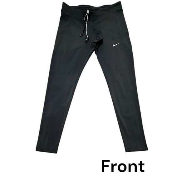 Nike Womens Dri Fit Tech Tights Drawstring Pockets Mesh Ankle Zippers Black Sz M - Picture 5 of 16